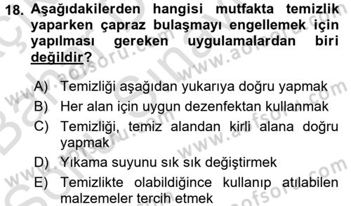 Genel Beslenme Dersi 2016 - 2017 Yılı (Final) Dönem Sonu Sınav Soruları 18. Soru