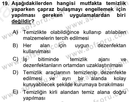 Genel Beslenme Dersi 2017 - 2018 Yılı 3 Ders Sınav Soruları 19. Soru