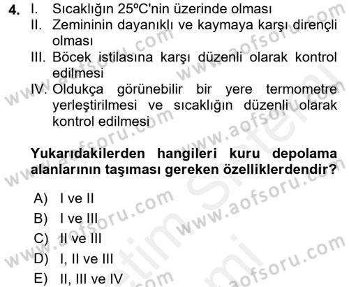 Genel Beslenme Dersi 2017 - 2018 Yılı (Final) Dönem Sonu Sınav Soruları 4. Soru