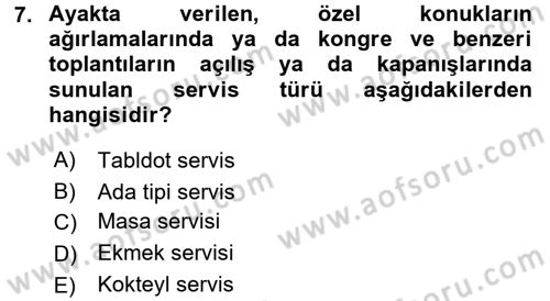 Genel Beslenme Dersi 2017 - 2018 Yılı (Final) Dönem Sonu Sınav Soruları 7. Soru