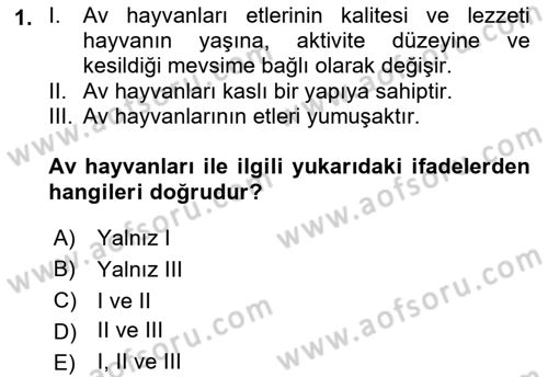 Genel Beslenme Dersi 2018 - 2019 Yılı (Vize) Ara Sınav Soruları 1. Soru