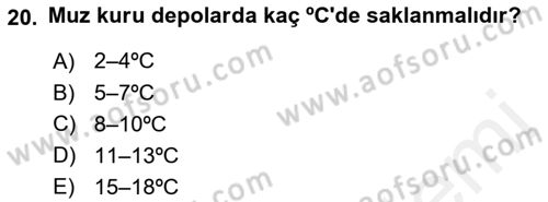 Genel Beslenme Dersi 2018 - 2019 Yılı (Vize) Ara Sınav Soruları 20. Soru
