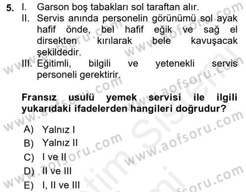 Genel Beslenme Dersi 2018 - 2019 Yılı (Final) Dönem Sonu Sınav Soruları 5. Soru