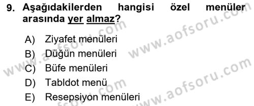 Genel Beslenme Dersi 2018 - 2019 Yılı Yaz Okulu Sınav Soruları 9. Soru