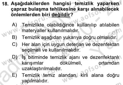 Genel Beslenme Dersi 2020 - 2021 Yılı Yaz Okulu Sınav Soruları 18. Soru