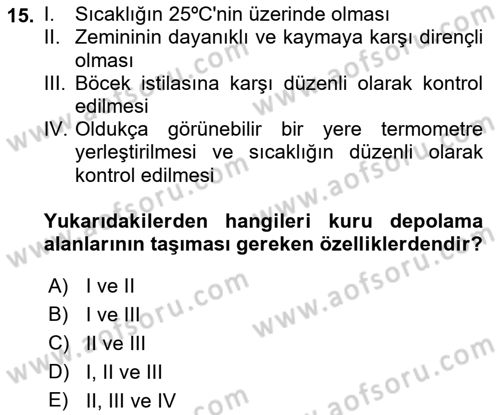 Genel Beslenme Dersi 2021 - 2022 Yılı (Vize) Ara Sınav Soruları 15. Soru