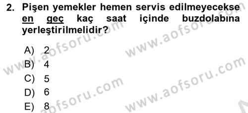 Genel Beslenme Dersi 2021 - 2022 Yılı (Final) Dönem Sonu Sınav Soruları 2. Soru