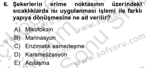 Genel Beslenme Dersi 2021 - 2022 Yılı (Final) Dönem Sonu Sınav Soruları 6. Soru