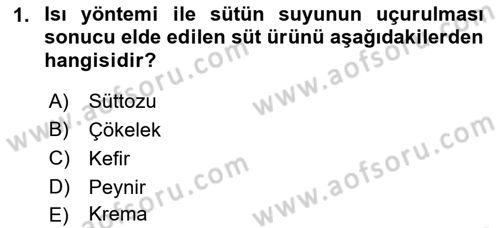Genel Beslenme Dersi 2021 - 2022 Yılı Yaz Okulu Sınav Soruları 1. Soru