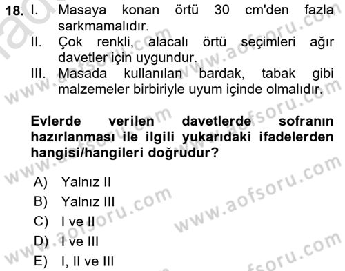 Genel Beslenme Dersi 2021 - 2022 Yılı Yaz Okulu Sınav Soruları 18. Soru