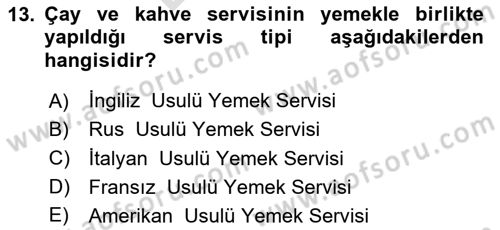 Genel Beslenme Dersi 2023 - 2024 Yılı (Final) Dönem Sonu Sınav Soruları 13. Soru