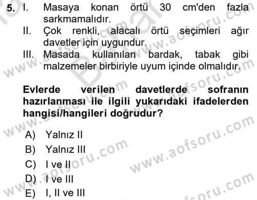 Genel Beslenme Dersi 2023 - 2024 Yılı (Final) Dönem Sonu Sınav Soruları 5. Soru