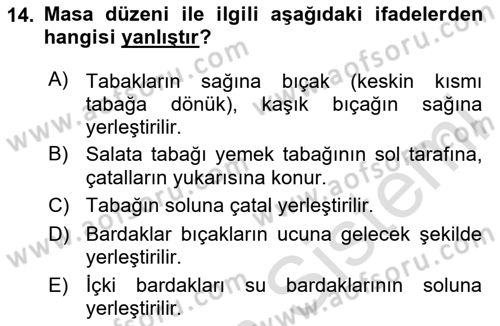 Genel Beslenme Dersi 2024 - 2025 Yılı (Final) Dönem Sonu Sınav Soruları 14. Soru