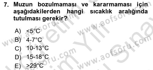 Genel Beslenme Dersi 2024 - 2025 Yılı (Final) Dönem Sonu Sınav Soruları 7. Soru