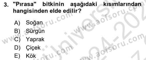 Genel Beslenme Dersi 2024 - 2025 Yılı Yaz Okulu Sınav Soruları 3. Soru