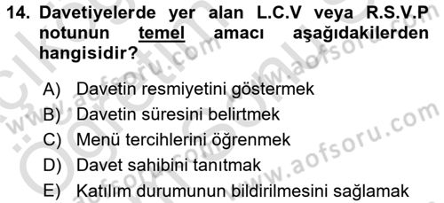 Genel Beslenme Dersi 2025 - 2026 Yılı (Final) Dönem Sonu Sınav Soruları 14. Soru