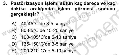 Genel Beslenme Dersi 2025 - 2026 Yılı (Final) Dönem Sonu Sınav Soruları 3. Soru