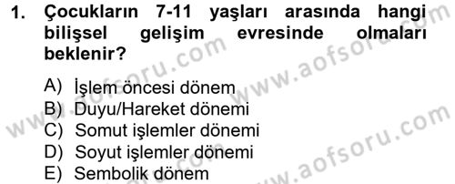 Çocuk ve Ergen Bakımı Dersi 2012 - 2013 Yılı (Vize) Ara Sınav Soruları 1. Soru