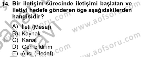 Çocuk ve Ergen Bakımı Dersi 2012 - 2013 Yılı (Vize) Ara Sınav Soruları 14. Soru