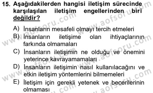 Çocuk ve Ergen Bakımı Dersi 2012 - 2013 Yılı (Vize) Ara Sınav Soruları 15. Soru