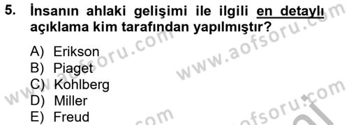 Çocuk ve Ergen Bakımı Dersi 2012 - 2013 Yılı (Vize) Ara Sınav Soruları 5. Soru