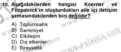 Çocuk ve Ergen Bakımı Dersi 2012 - 2013 Yılı (Final) Dönem Sonu Sınav Soruları 10. Soru