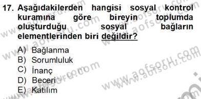 Çocuk ve Ergen Bakımı Dersi 2012 - 2013 Yılı (Final) Dönem Sonu Sınav Soruları 17. Soru