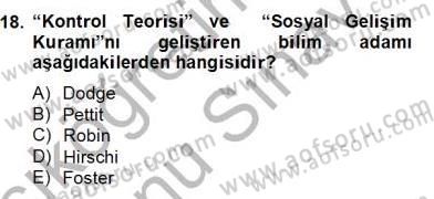 Çocuk ve Ergen Bakımı Dersi 2012 - 2013 Yılı (Final) Dönem Sonu Sınav Soruları 18. Soru