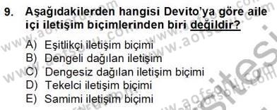 Çocuk ve Ergen Bakımı Dersi 2012 - 2013 Yılı (Final) Dönem Sonu Sınav Soruları 9. Soru