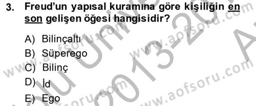 Çocuk ve Ergen Bakımı Dersi 2013 - 2014 Yılı (Vize) Ara Sınav Soruları 3. Soru