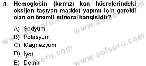 Çocuk ve Ergen Bakımı Dersi 2014 - 2015 Yılı (Vize) Ara Sınavı 8. Soru