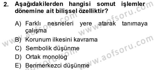 Çocuk ve Ergen Bakımı Dersi 2014 - 2015 Yılı (Final) Dönem Sonu Sınav Soruları 2. Soru