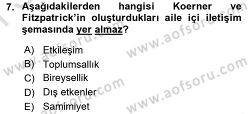 Çocuk ve Ergen Bakımı Dersi 2015 - 2016 Yılı (Final) Dönem Sonu Sınav Soruları 7. Soru