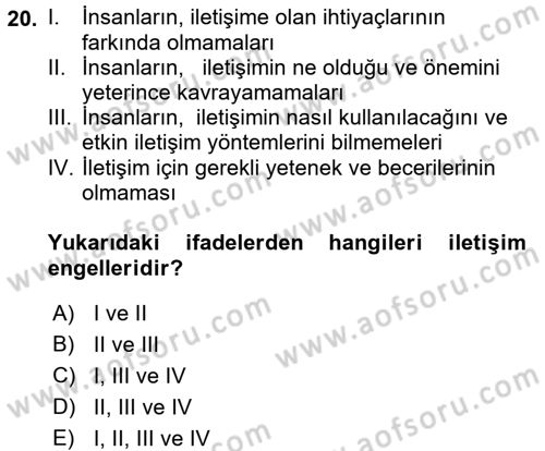 Çocuk ve Ergen Bakımı Dersi 2016 - 2017 Yılı (Vize) Ara Sınavı 20. Soru