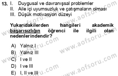 Çocuk ve Ergen Bakımı Dersi 2018 - 2019 Yılı 3 Ders Sınav Soruları 13. Soru