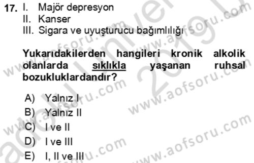 Çocuk ve Ergen Bakımı Dersi 2018 - 2019 Yılı 3 Ders Sınav Soruları 17. Soru