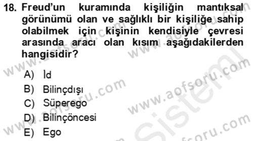 Çocuk ve Ergen Bakımı Dersi 2018 - 2019 Yılı (Vize) Ara Sınav Soruları 18. Soru