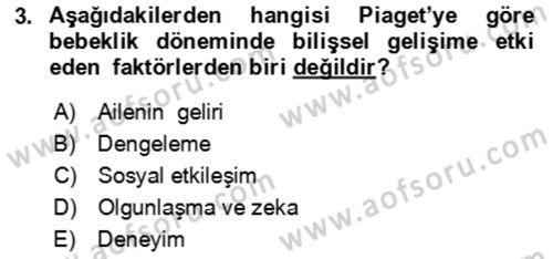 Çocuk ve Ergen Bakımı Dersi 2018 - 2019 Yılı (Vize) Ara Sınav Soruları 3. Soru