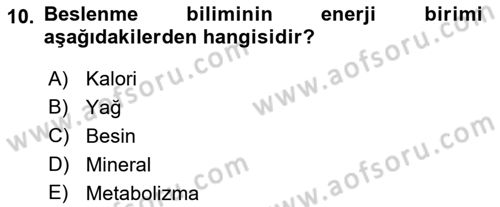 Çocuk ve Ergen Bakımı Dersi 2018 - 2019 Yılı (Final) Dönem Sonu Sınav Soruları 10. Soru