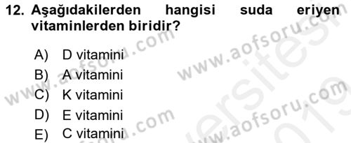 Çocuk ve Ergen Bakımı Dersi 2018 - 2019 Yılı (Final) Dönem Sonu Sınav Soruları 12. Soru