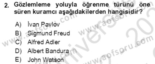 Çocuk ve Ergen Bakımı Dersi 2022 - 2023 Yılı Yaz Okulu Sınav Soruları 2. Soru