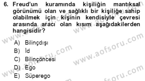 Çocuk ve Ergen Bakımı Dersi 2022 - 2023 Yılı Yaz Okulu Sınav Soruları 6. Soru