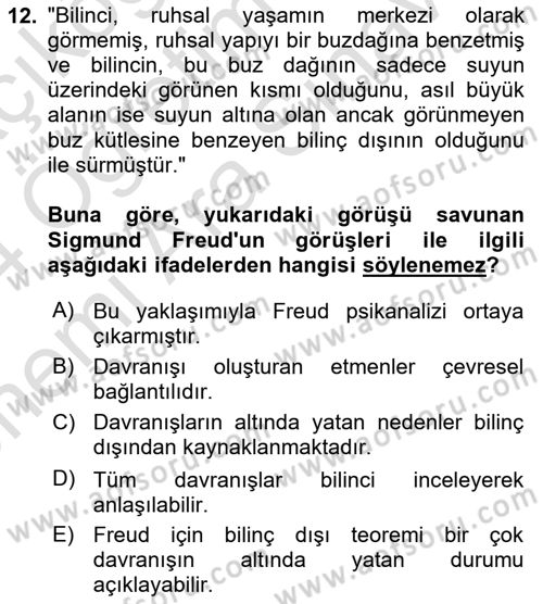 Çocuk ve Ergen Bakımı Dersi 2023 - 2024 Yılı (Vize) Ara Sınav Soruları 12. Soru