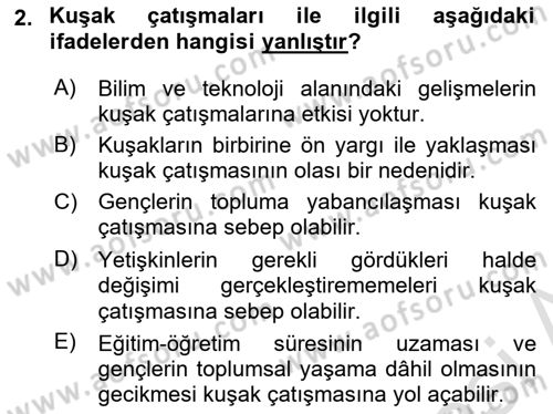 Çocuk ve Ergen Bakımı Dersi 2024 - 2025 Yılı (Vize) Ara Sınav Soruları 2. Soru
