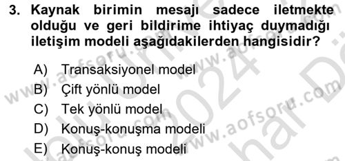 Çocuk ve Ergen Bakımı Dersi 2024 - 2025 Yılı (Vize) Ara Sınav Soruları 3. Soru