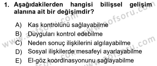 Çocuk ve Ergen Bakımı Dersi 2024 - 2025 Yılı (Final) Dönem Sonu Sınav Soruları 1. Soru