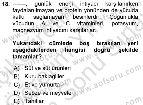 Çocuk ve Ergen Bakımı Dersi 2024 - 2025 Yılı (Final) Dönem Sonu Sınav Soruları 18. Soru