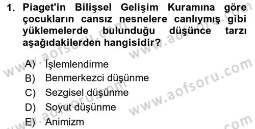 Çocuk ve Ergen Bakımı Dersi 2024 - 2025 Yılı Yaz Okulu Sınav Soruları 1. Soru