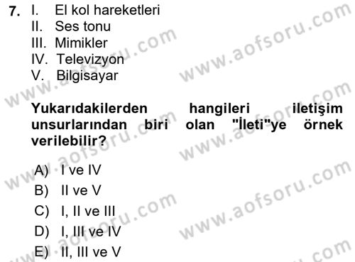 Çocuk ve Ergen Bakımı Dersi 2024 - 2025 Yılı Yaz Okulu Sınav Soruları 7. Soru