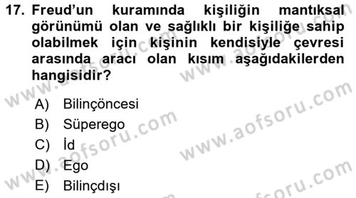 Çocuk ve Ergen Bakımı Dersi 2025 - 2026 Yılı (Vize) Ara Sınav Soruları 17. Soru